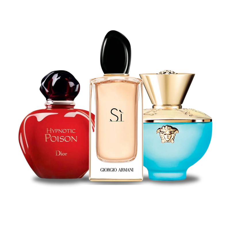 Dior Set 3 Parfumuri | Dior HYPNOTIC POISON, Giorgio Armani SÌ, Versace DYLAN TURQUOISE 100 ml